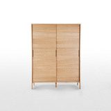 北欧实木衣柜现代简约推拉门2门柜白橡木移门衣柜1.5米卧室家具