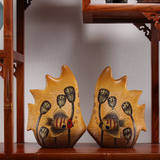 中式婚庆陶瓷小摆件家居装饰品酒柜摆设创意玄关现代彩陶鱼工艺品