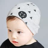 韩国进口婴儿帽子 可爱小猫咪包头帽纯棉保暖套头帽 宝宝帽子春秋