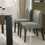 简约时尚 布艺实木餐椅低靠背西餐桌椅酒店椅子咖啡厅凳可拆洗y52