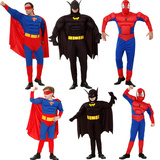 万圣节cosplay服装 超人服装成人肌肉蝙蝠侠衣服儿童蜘蛛侠演出服