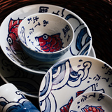 日式陶瓷碗碟套装 和风可爱米饭碗盘 创意韩式碗家用陶瓷餐具套装