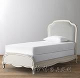 美式家具儿童床 1.2米 1.35米欧式简约实木桦木单人床男孩公主床