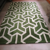 绿色欧式宜家客厅茶几沙发地毯卧室床边玄关手工腈纶地毯满铺定制