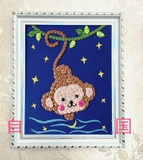 儿童手工益智DIY创意材料包幼儿园纽扣子亲子装饰粘贴画猴子捞月