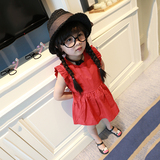 儿童2016夏装新款韩版女宝宝公主裙童装女童连衣裙小女孩红色裙子