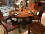 赖氏家具正品 中式纯实木圆餐桌 胡桃木长餐台餐椅 核桃至尚包邮
