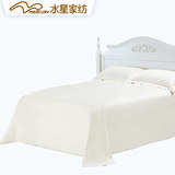 水星家纺 纯棉床单单件1.5 1.8米床五星级酒店被单2.5x2.7米白色