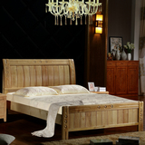 实木橡木床1.5m米/1.8m米单双人床原木质木头木制婚床中式床防潮
