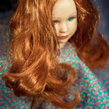 美国古董娃娃女孩假发发套棕色系卷发23-24厘米头围娃娃假发配件