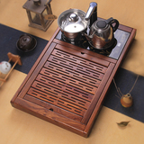 茗阁花梨木排水茶盘 办公室简约实木茶台 家用嵌入式带电磁炉茶具