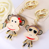 创意女猴子钥匙扣挂件韩版可爱汽车包包挂件送女友生日礼品大嘴猴