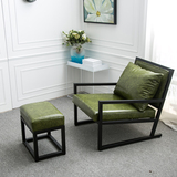 休闲椅现代简约沙发椅北欧单人优质皮艺沙发设计师阳台卧室躺椅子