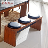 简约实木水曲柳餐椅长条凳子餐桌组合椅子胡桃木色餐椅长方形凳子