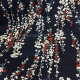 日本代购进口印花布料 和柄樱花垂柳枝 发夹领结和服浴衣纯棉现货