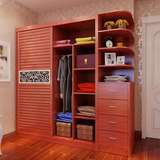 实木衣柜推拉门2门卧室实木板式衣橱组合儿童成人现代简约多功能