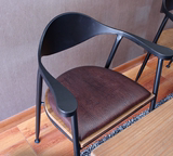 美式铁艺餐桌复古实木餐桌椅组合酒店桌子办公桌星巴克咖啡桌家具