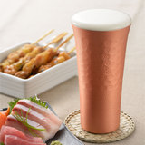 日本进口纯铜啤酒杯酒吧创意金属冷饮杯水杯生日礼物锤目纹咖啡杯