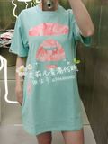 6月 艾莉儿香港代购 AAPE 16夏女 迷彩猿人印花休闲长款T恤2670
