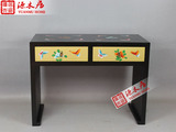 中式新古典彩绘家具电脑桌梳妆台梳妆桌实木家具两屉玄关柜