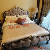欧式奢华双人床/欧式新古典家具/样板房贴箔双人床/新款奢华婚床