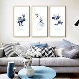 新中式现代简约卧室客厅沙发背景墙装饰画黑白水墨画书房挂画壁画