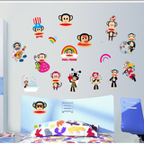 卡通大嘴猴子贴纸儿童房卧室墙贴画创意电脑冰箱衣柜客厅宿舍装饰