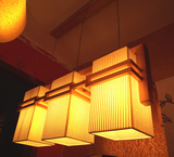 阿丽玛高档羊皮吊灯餐厅灯饭厅灯精美中式灯 工程灯木艺灯实木灯