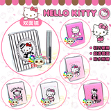 hello kitty 化妆镜可爱双面皮革金属长方折叠镜便携卡通创意手镜