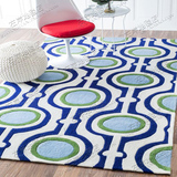 时尚地中海蓝色宜家地毯客厅茶几沙发 卧室床边书房手工地毯定制