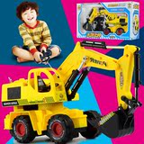 儿童遥控挖掘机 充电无线工程车 电动挖土机模型男孩生日礼物玩具