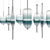 三头LED彩色玻璃吊灯现代创意个性餐吊灯酒吧服装店吧台鱼漂吊灯