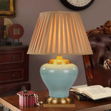 极有家精选好货陶瓷台灯客厅卧室床头灯美式中式装饰全铜陶瓷台灯