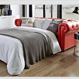 欧式美式沙发床 可折叠客厅三人真皮沙发1.5米 1.8米双人沙发床