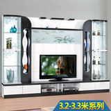 3.15-3.3米客厅电视组合柜韩式电视柜田园风格酒柜玻璃电视机柜
