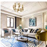 现代欧式客厅地毯茶几沙发地毯蓝色地中海样板间卧室宜家地毯定制