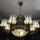 欧式全铜吊灯客厅灯具 巴洛克风格奢华美式铜灯饰 卧室餐厅铜吊灯