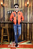2016春季新款男士夹克外套韩版修身时尚潮流多标防水风衣料短款