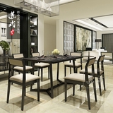 新中式实木餐椅现代简约小户型长形餐桌椅组合样板房酒店家具定制