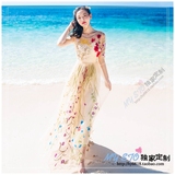 新款春夏花仙子重工蕾丝刺绣连衣裙气质优雅修身高端长裙海边度假