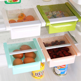 厨房用品收纳架冰箱抽屉保鲜隔板层 多用抽动式塑料置物架