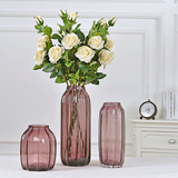 欧式水晶彩色玻璃花瓶客厅插花瓶百合玫瑰富贵竹创意家居装饰摆件