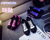 韩版新款运动鞋女鞋休闲鞋黑紫女学生跑鞋厚底松糕增高女子低帮鞋