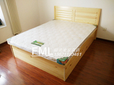 北京实木高箱床松木气动储物箱床1.5米1.8米单人双人木床硬板床