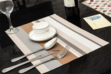 欧式无味环保清新PVC防水隔热餐垫桌垫杯垫条纹餐桌垫