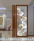 艺术雕花玻璃隔断 家居客厅电视沙发背景墙玄关过道屏风装饰材料