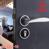 生产黑色门锁简约美式室内分体锁具房门把手卧室太空铝白色门锁