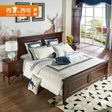 美式乡村家具红椿实木双人床1.8米卧室复古实木大床1.5米简约婚床