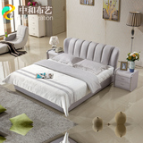 北欧布艺床 简约现代布床双人床1.5 1.8米婚床软床可拆洗卧室家具