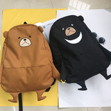 日系原宿软妹卡通创意动物可爱刺绣小熊双肩包书包软妹学生背包女